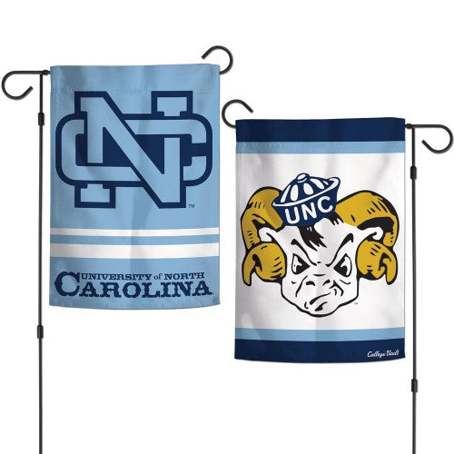 North Carolina Garden Flag 2 Sided Tar Heels Vintage Classic Logo