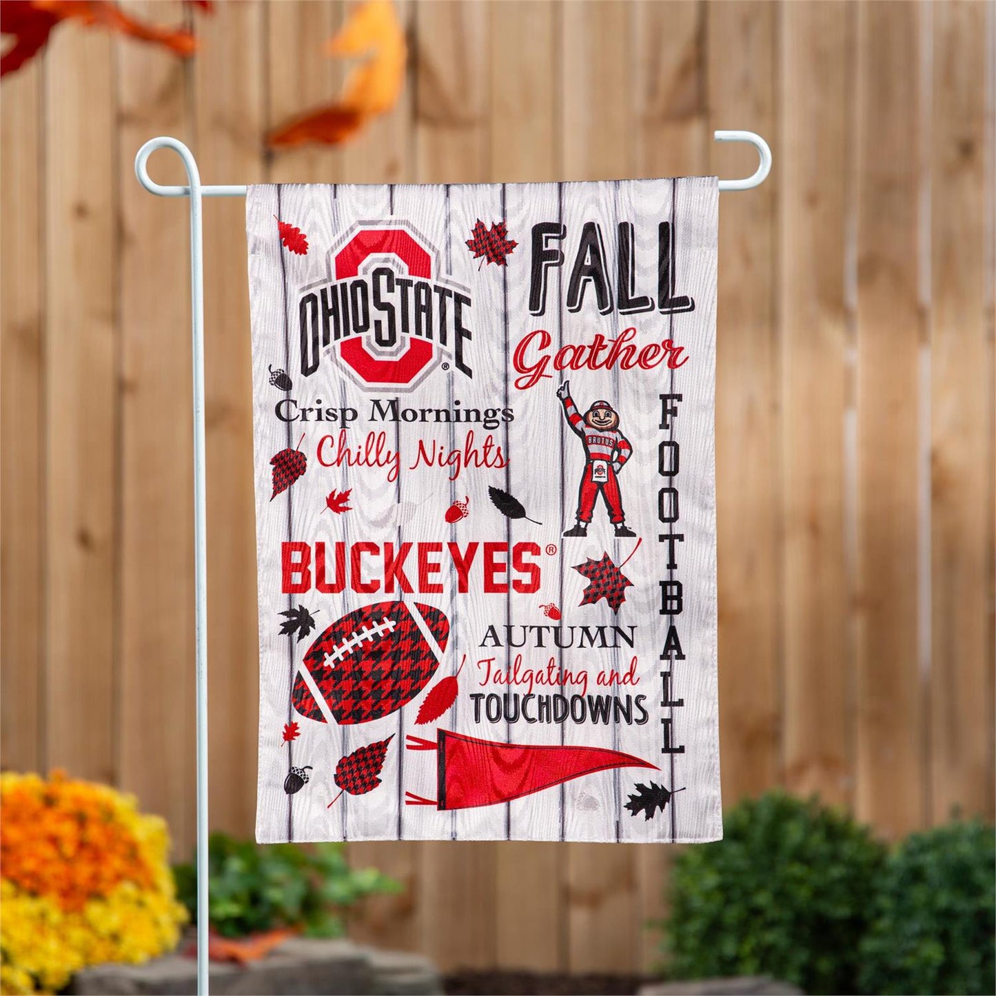 Ohio State 2 Sided Fall Garden Flag