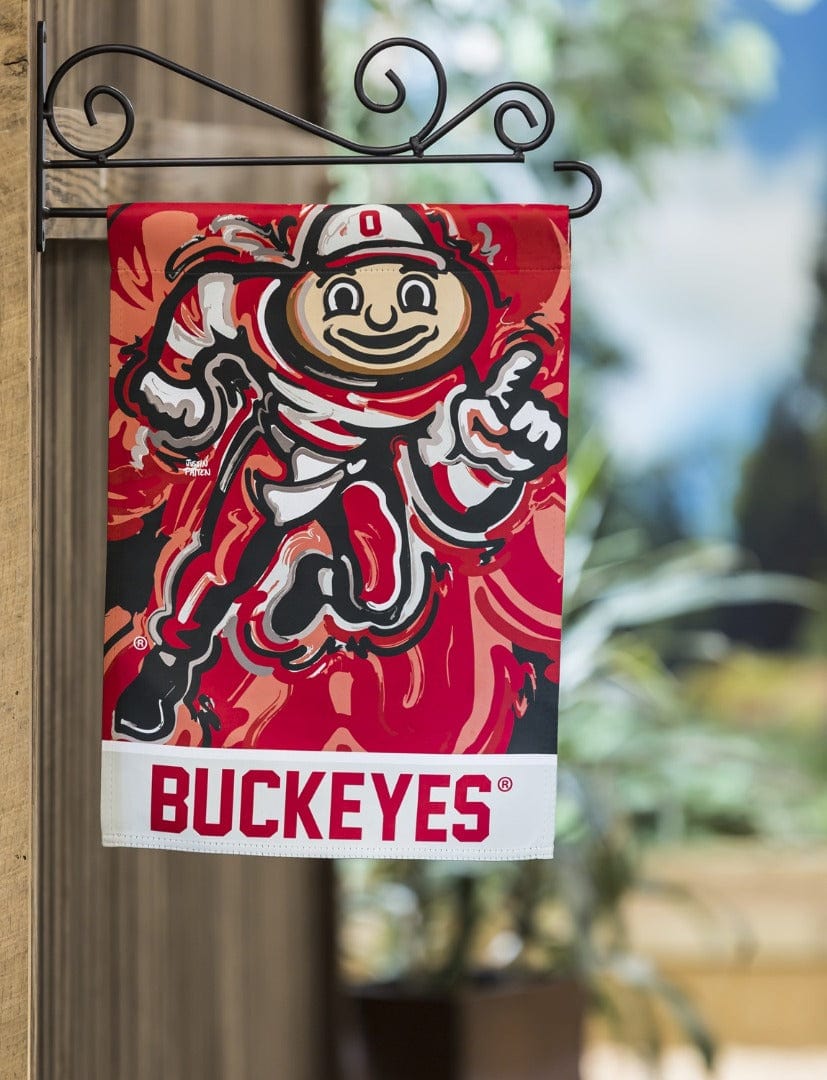 Ohio State Buckeyes Garden Flag 2 Sided Justin Patten Brutus