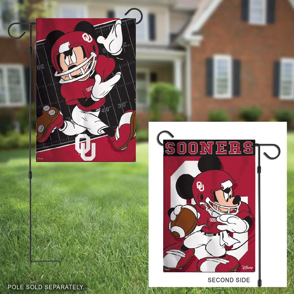 Oklahoma Sooners 2 Sided Mickey Mouse Garden Flag