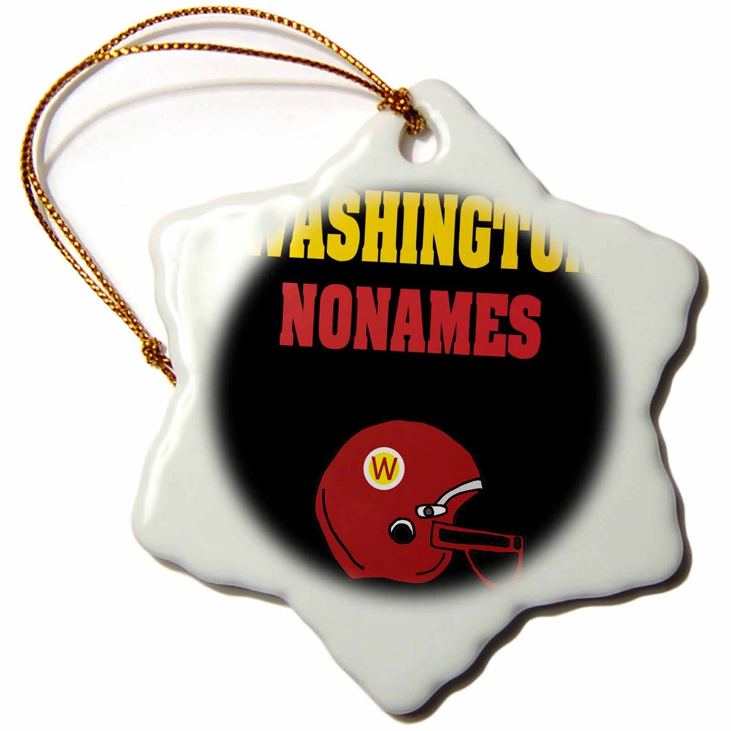 3dRose Funny Washington Nonames Football Team Satire with Helmet - Ornaments (orn-336420)