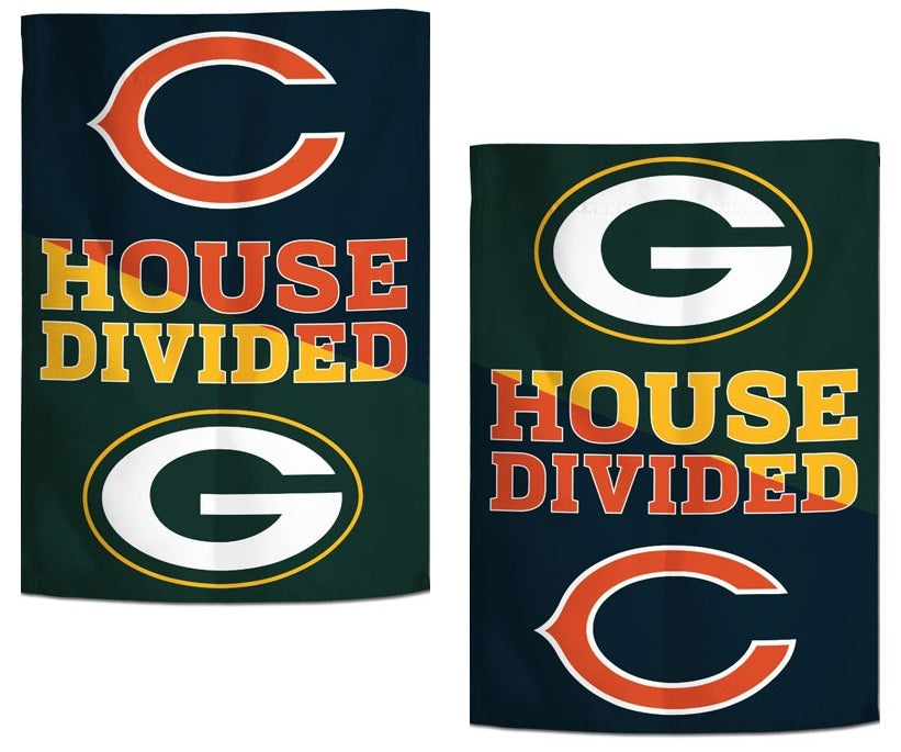 Packers vs Bears Garden Flag 2 Sided House Divided