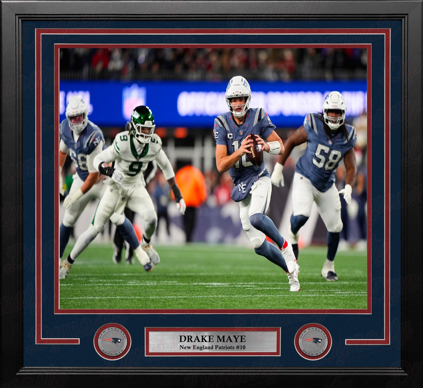Drake Maye New England Patriots 11" x 14" Framed Rivalries Photo
