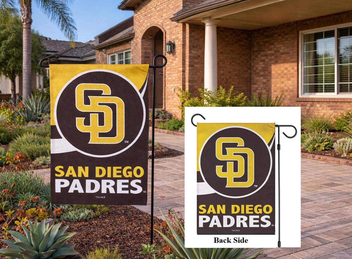 San Diego Padres 2 Sided Burlap Garden Flag