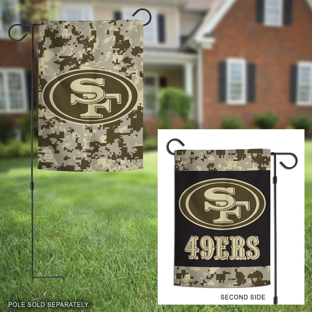 San Francisco 49ers Garden Flag 2 Sided Camo Military Tribute