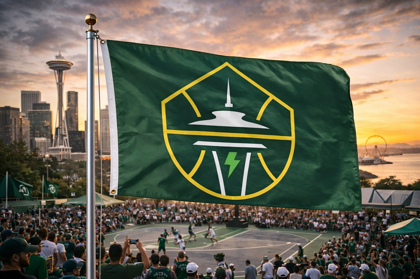 Seattle Storm Flag 3x5 Logo