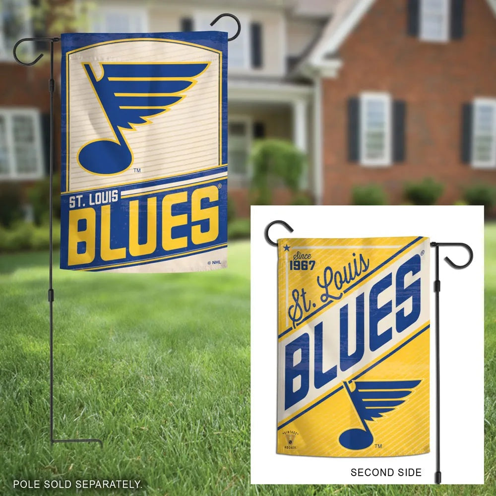 St Louis Blues Garden Flag 2 Sided Vintage Logo Hockey