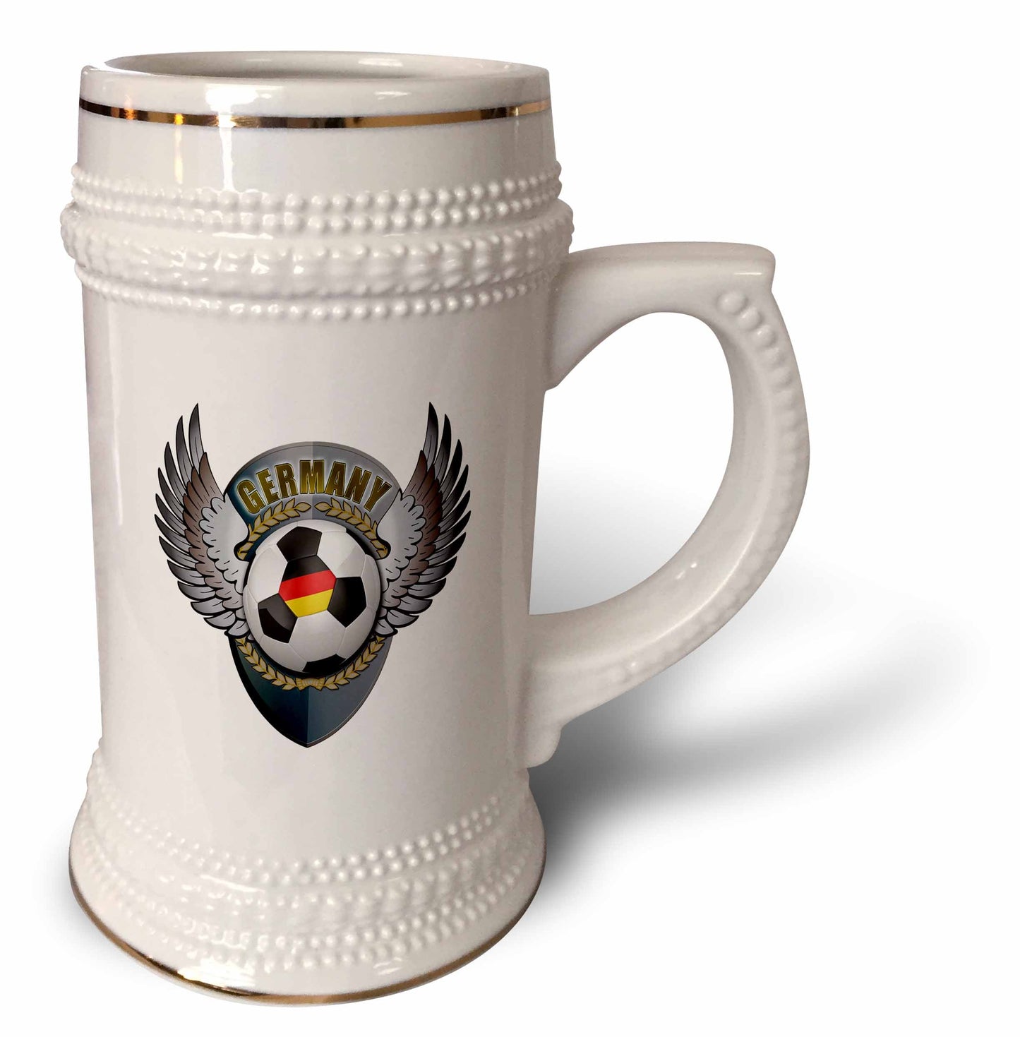 3dRose Germany soccer ball with crest team football German - 22oz Stein Mug (stn_158037)