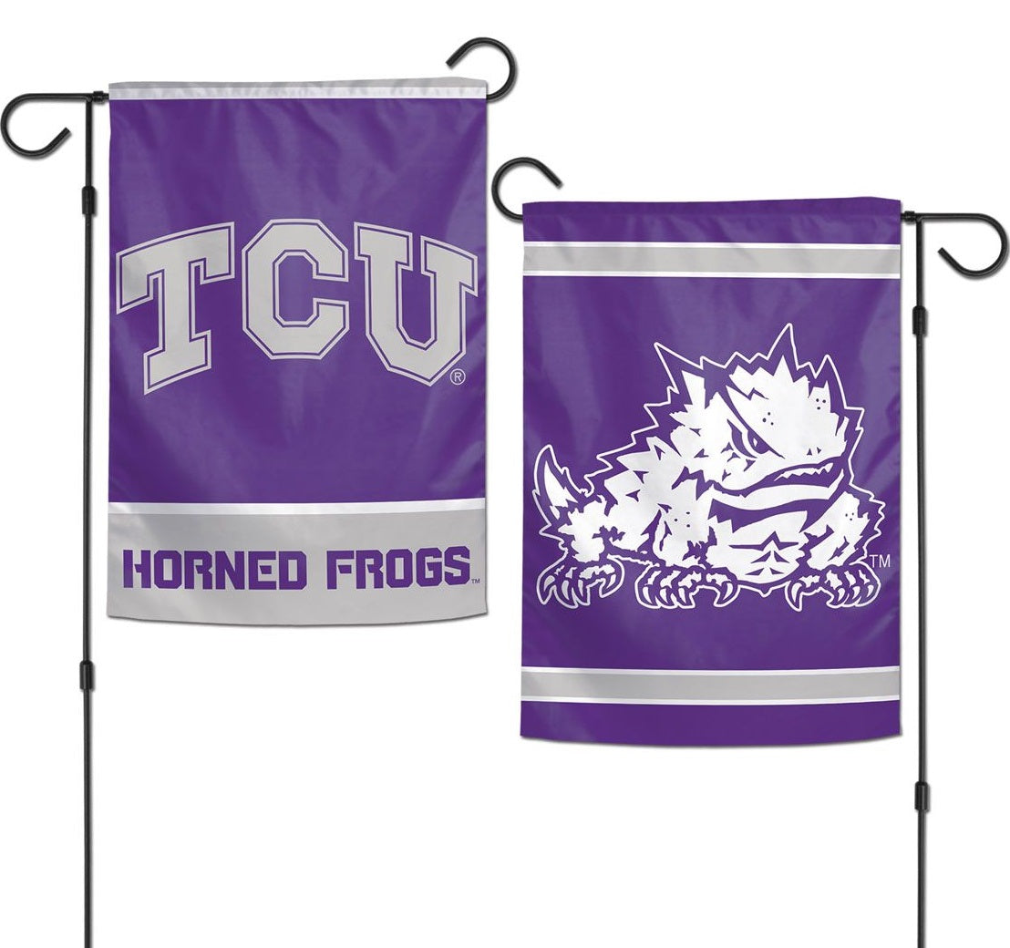 TCU Horned Frogs Garden Flag 2 Sided Logo
