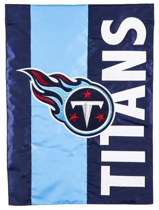 Tennessee Titans Garden Flag 2 Sided Applique Embellished