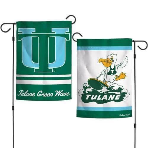 Tulane Green Wave Garden Flag 2 Sided Vintage