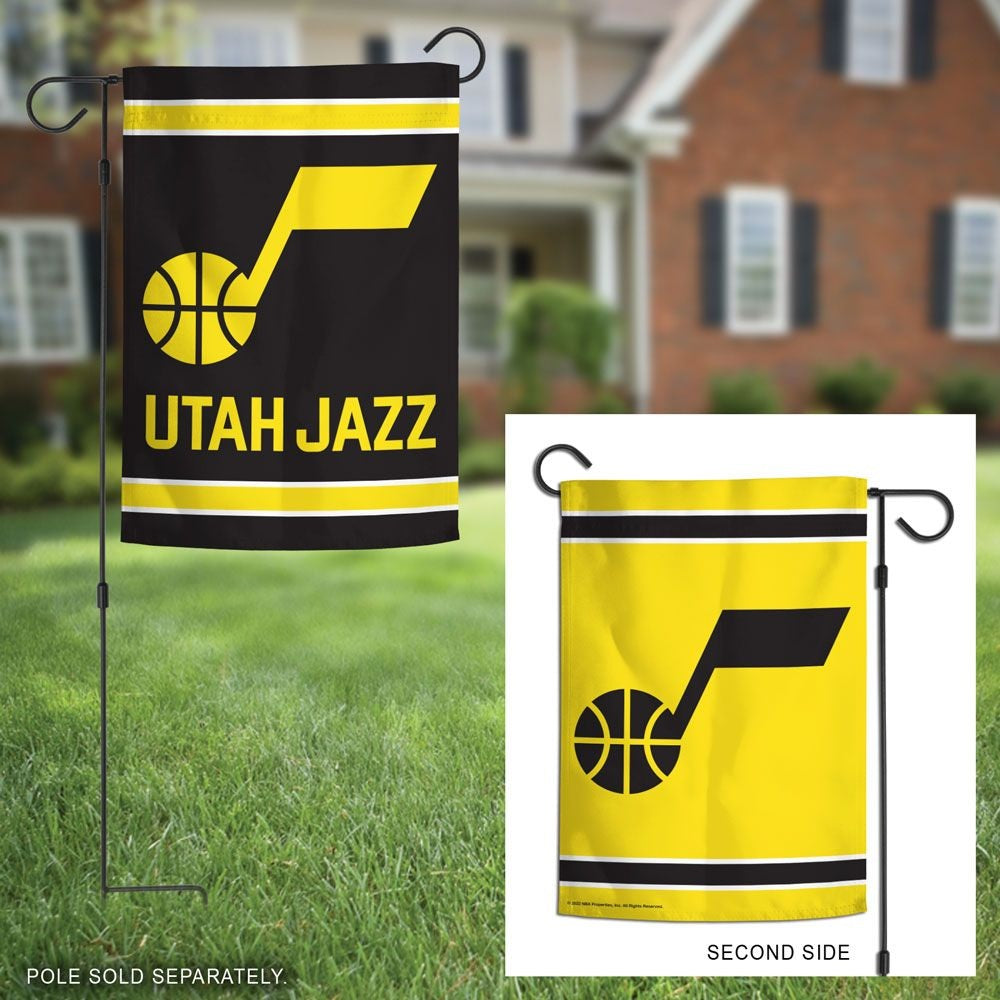 Utah Jazz Garden Flag 2 Sided Yellow Black