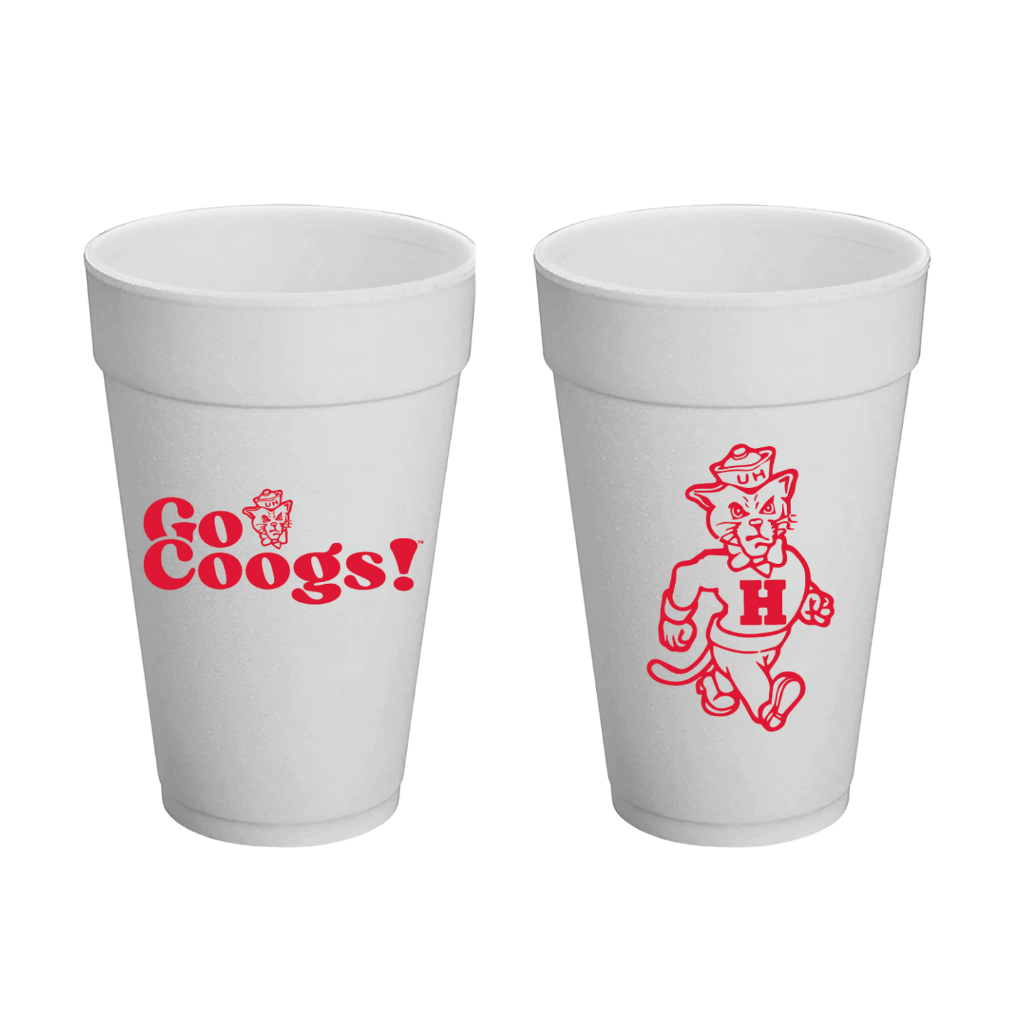 University of Houston Styrofoam Cups Set of 8 - 20 ounces