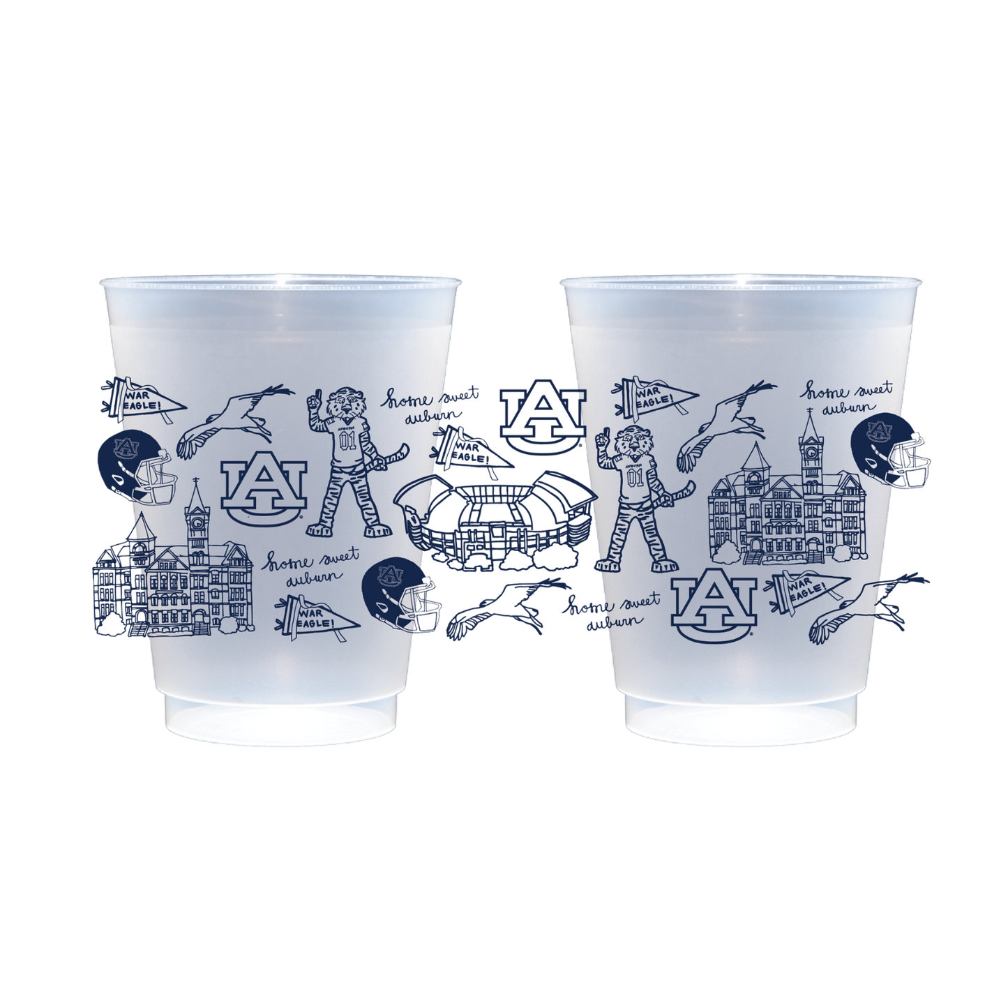 Auburn Shatterproof Cups - Set of 8