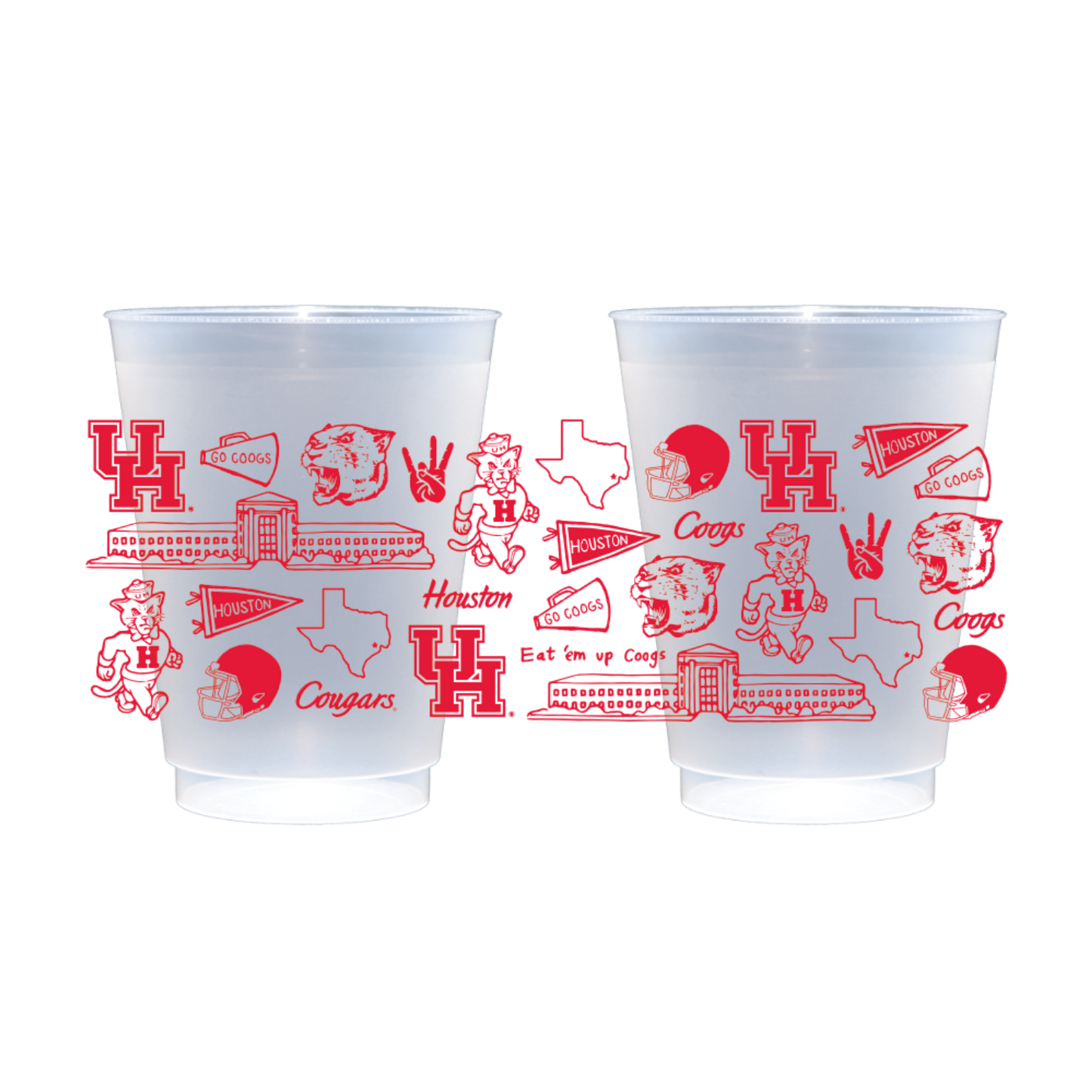 University of Houston Shatterproof Cups - Set of 8