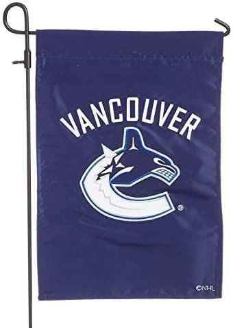Vancouver Canucks 2 Sided Applique Garden Flag