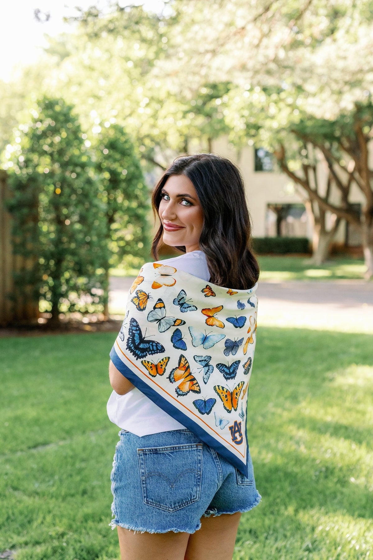 Auburn University - Butterfly Square Silk Scarf