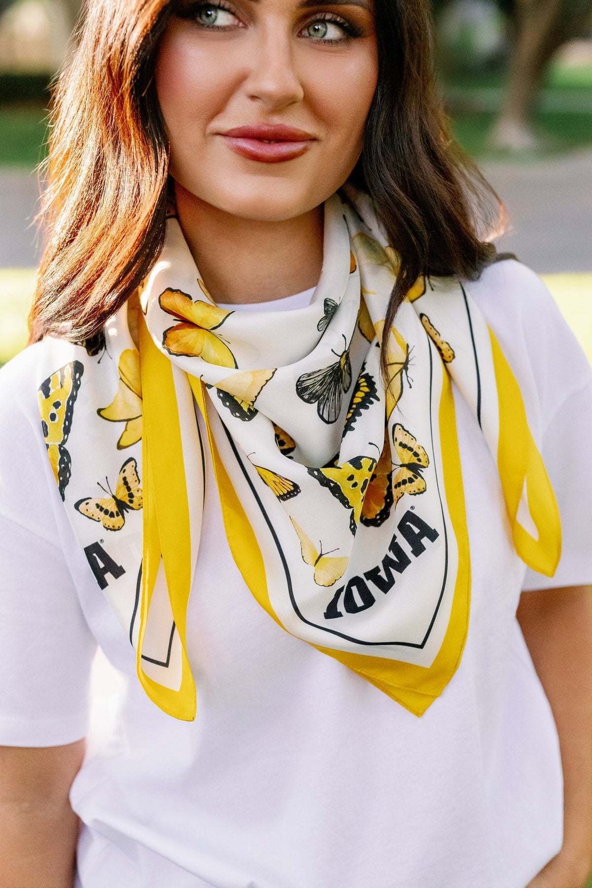 The University of Iowa - Butterfly Square Silk Scarf