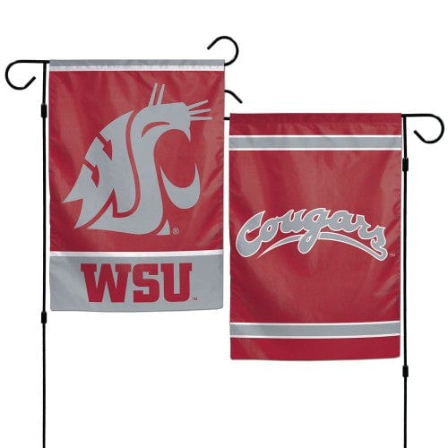 Washington State Cougars Garden Flag 2 Sided Double Logo