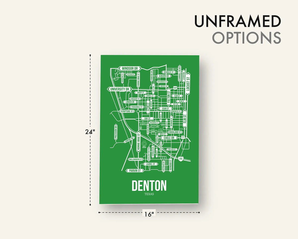 Denton, Texas street map