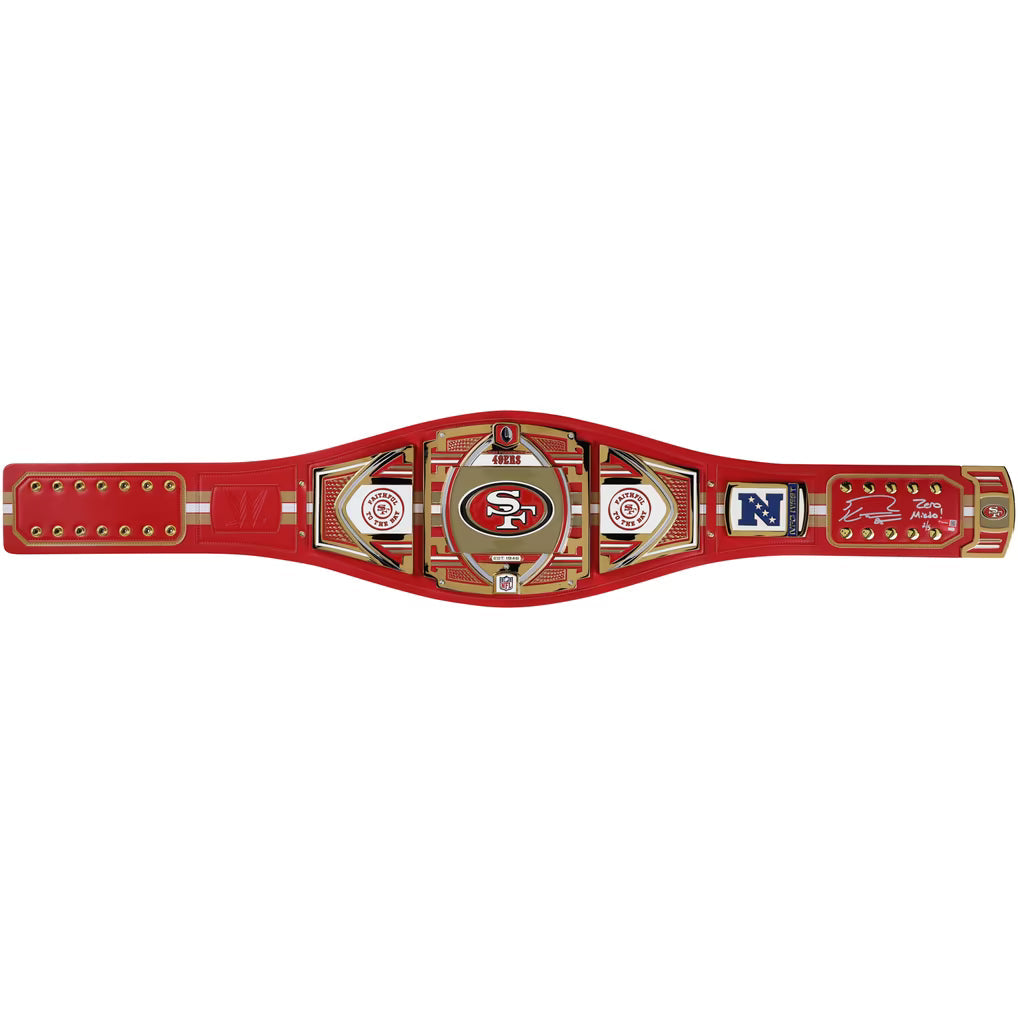 George Kittle San Francisco 49ers Autographed Fanatics Authentic WWE Title Belt with "Zero Miedo!" Inscription - Limited Edition of 5
