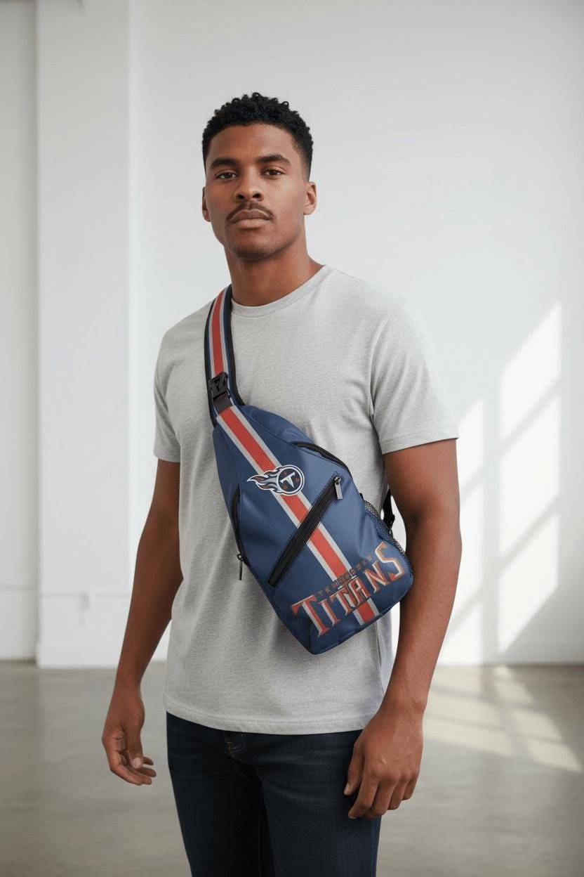 Tennessee Titans Blue Sling Bag | Adjustable Football Crossbody Bag