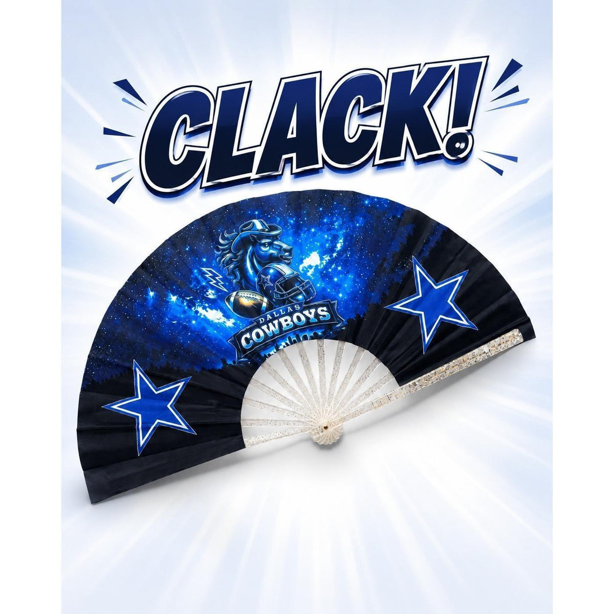 Dallas Cowboys Clack Fan, NFL Football Folding Hand Fan, Cowboys Game Day Fan, Line Dance Gift