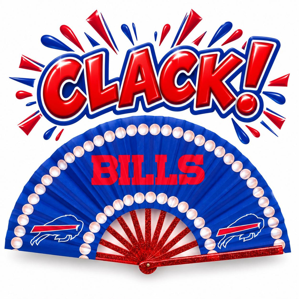 Buffalo Bills Clack Fan | NFL Game Day Folding Hand Fan
