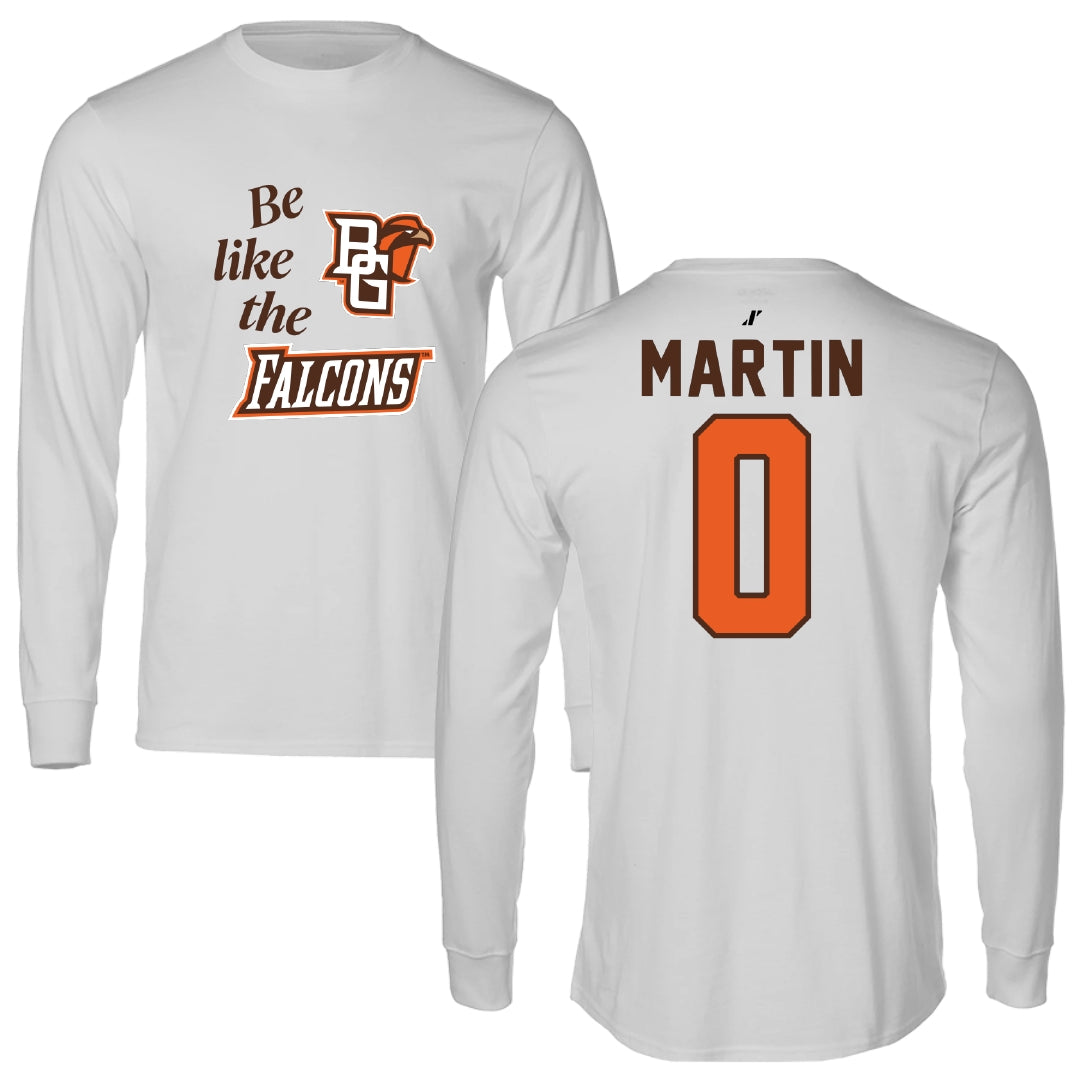 Bowling Green State University Softball Light Gray Be Like Us Long Sleeve - #0 Addie Martin
