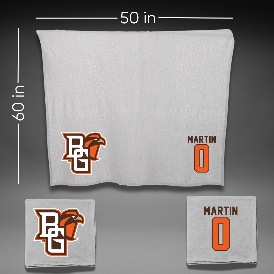 Bowling Green State University Softball Gray Blanket - #0 Addie Martin