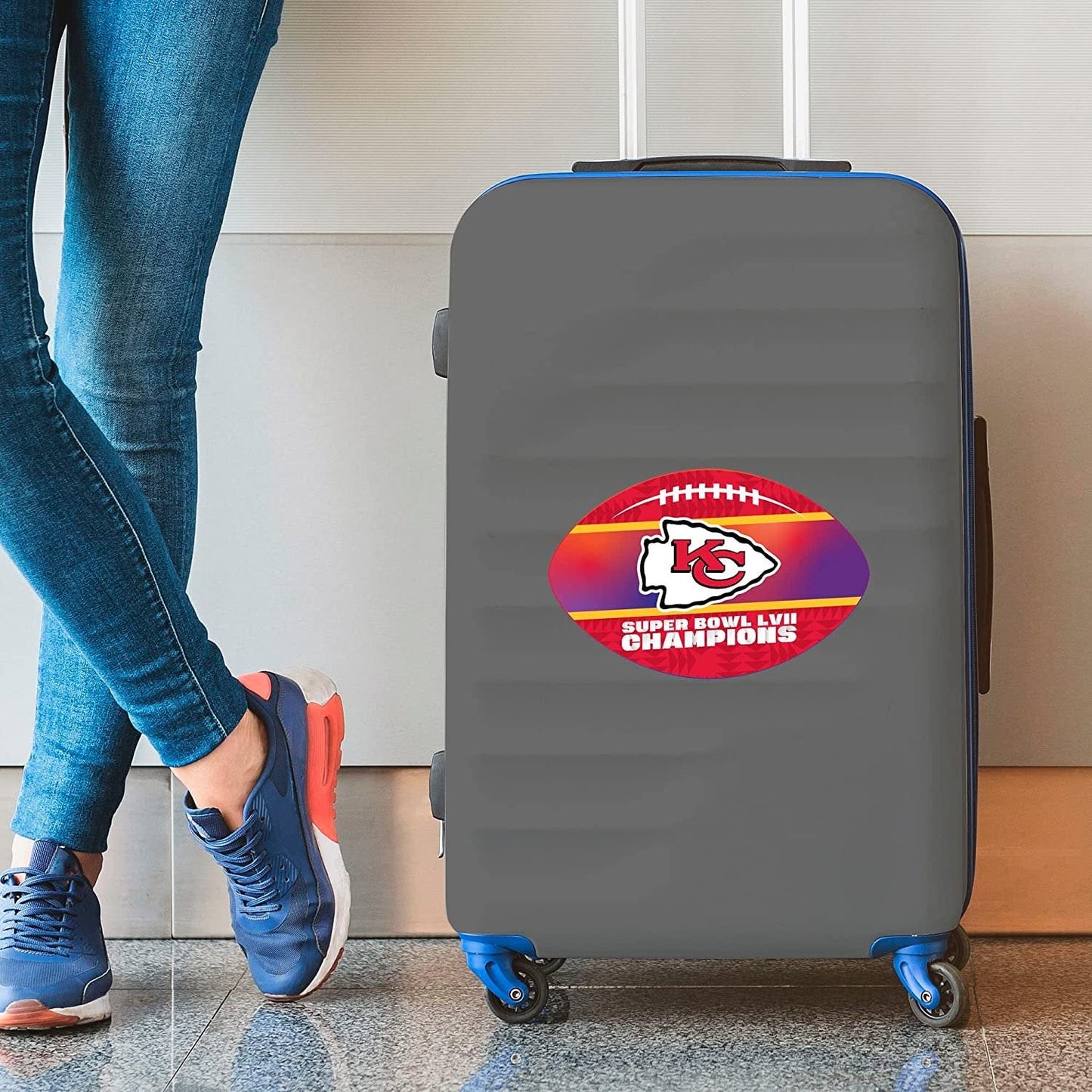 Kansas City Chiefs Super Bowl LVII Champions 8 Inch Decal Sticker, Die Cut, Flat Vinyl, Full Adhesive Backing, Auto or Home