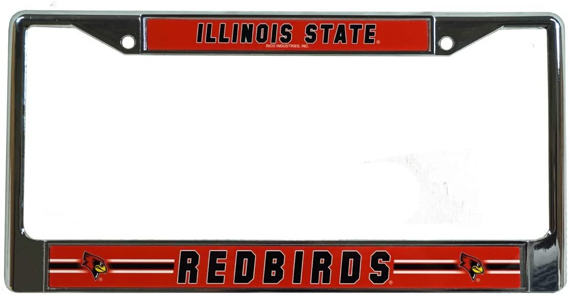 Illinois State University Redbirds Metal License Plate Frame Chrome Tag Cover 12x6 Inch