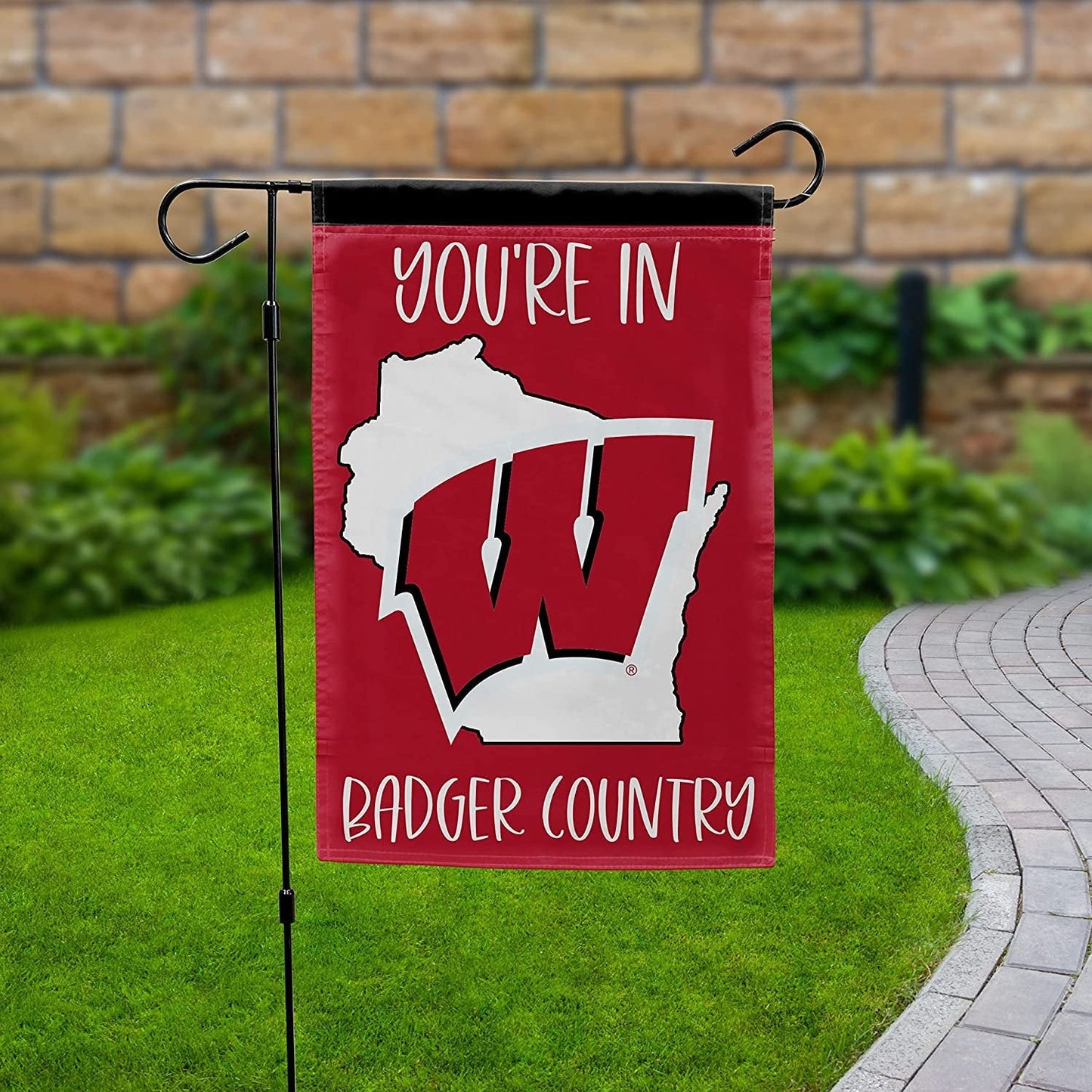 University of Wisconsin Badgers Double Sided Garden Flag Banner 12x18 Inch Country Design