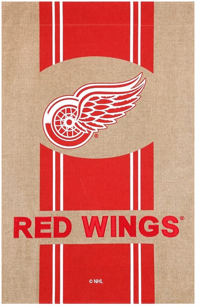 Detroit Red Wings Premium Double Sided Banner House Flag, Burlap Design, 28x44 Inch