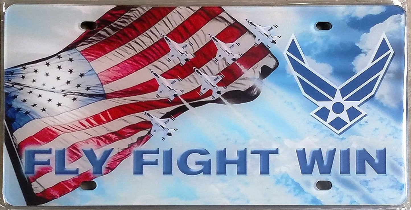United States Air Force Military Laser Tag License Plate, Mirrored Acrylic Printed, 6x12 Inch