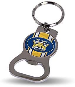 North Carolina A&T University Aggies Metal Bottle Opener Keychain, 4x3 Inch, Logo Color