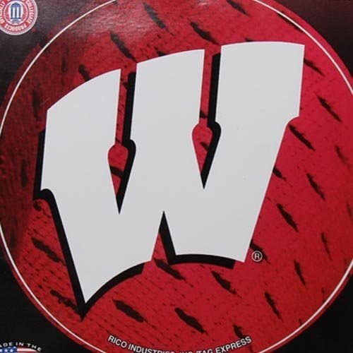 University of Wisconsin Badgers 4 Inch Round Vinyl Decal Sticker, Full Adhesive Backing