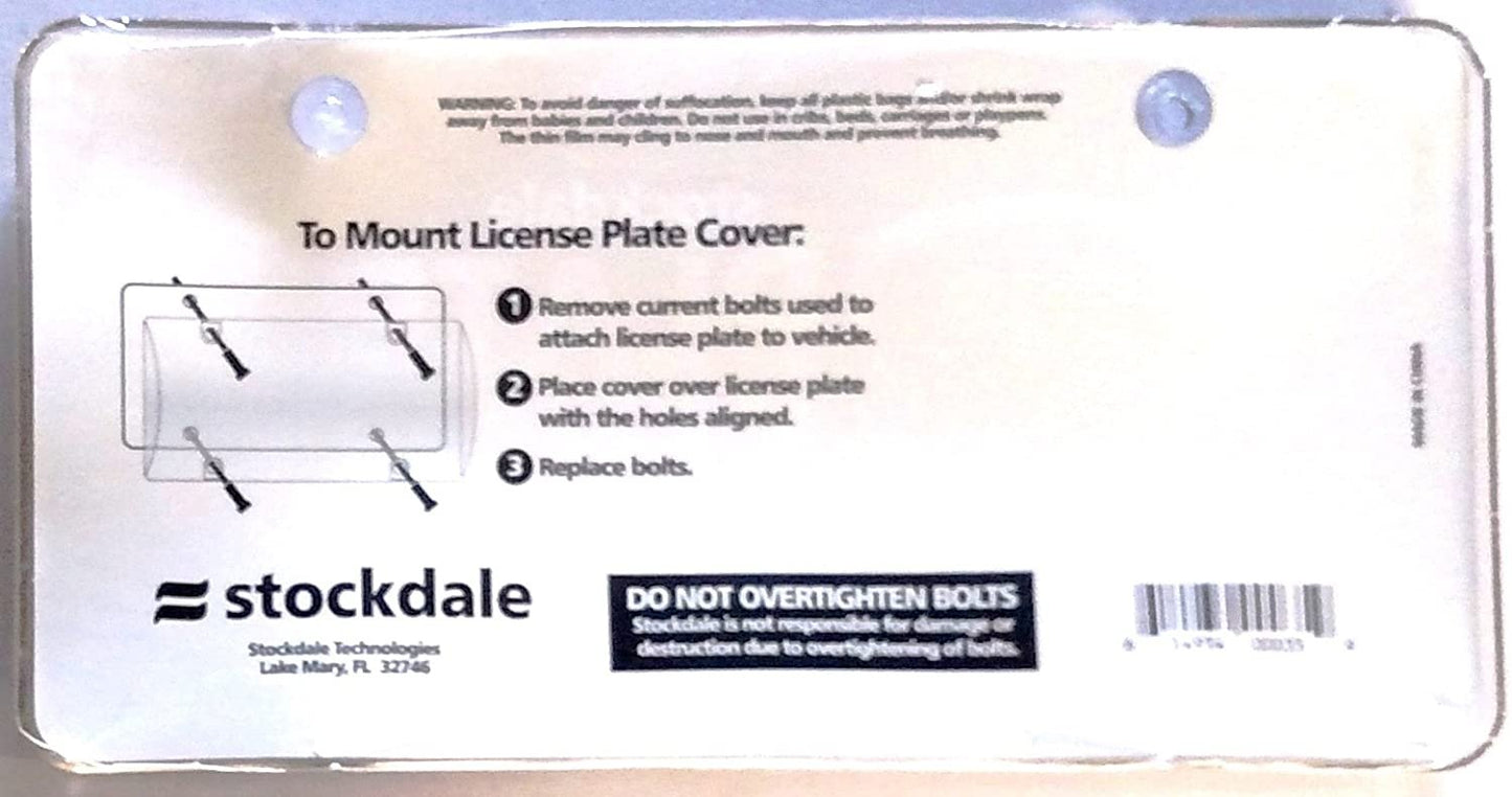 Premium Clear Curved Plastic License Plate Tag Cover Shield Guard Protector