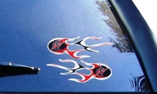 Washington Wizards Pair of Decal Sticker Emblem, Air Puffed Raised, Micro Flame Design, Full Adhesive Backing, 2x5 Inch Each