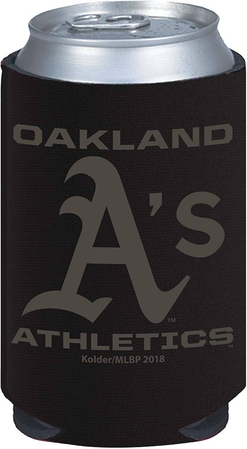 Oakland Athletics A's 2-Pack Tonal Black Design 12oz CAN Neoprene Beverage Insulator Holder Cooler Baseball