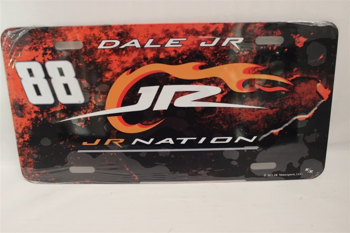 Dale Earnhardt #88 Jr NASCAR Metal Auto Tag License Plate, Nation Design, 6x12 Inch