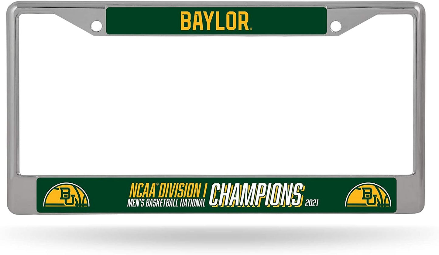 Baylor University Bears 2021 Champions Metal License Plate Frame Chrome Tag Cover 6x12 Inch