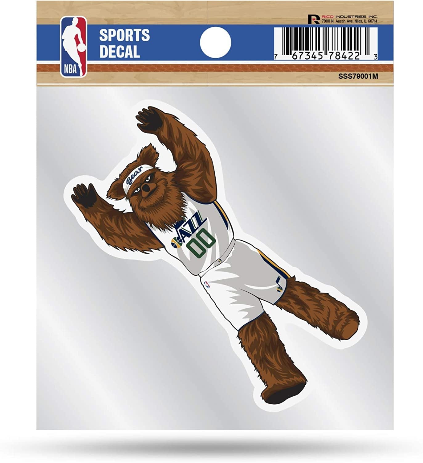 Utah Jazz 4x4 Decal Sticker Mascot Logo Premium with Clear Backing Flat Vinyl Auto Home NBA