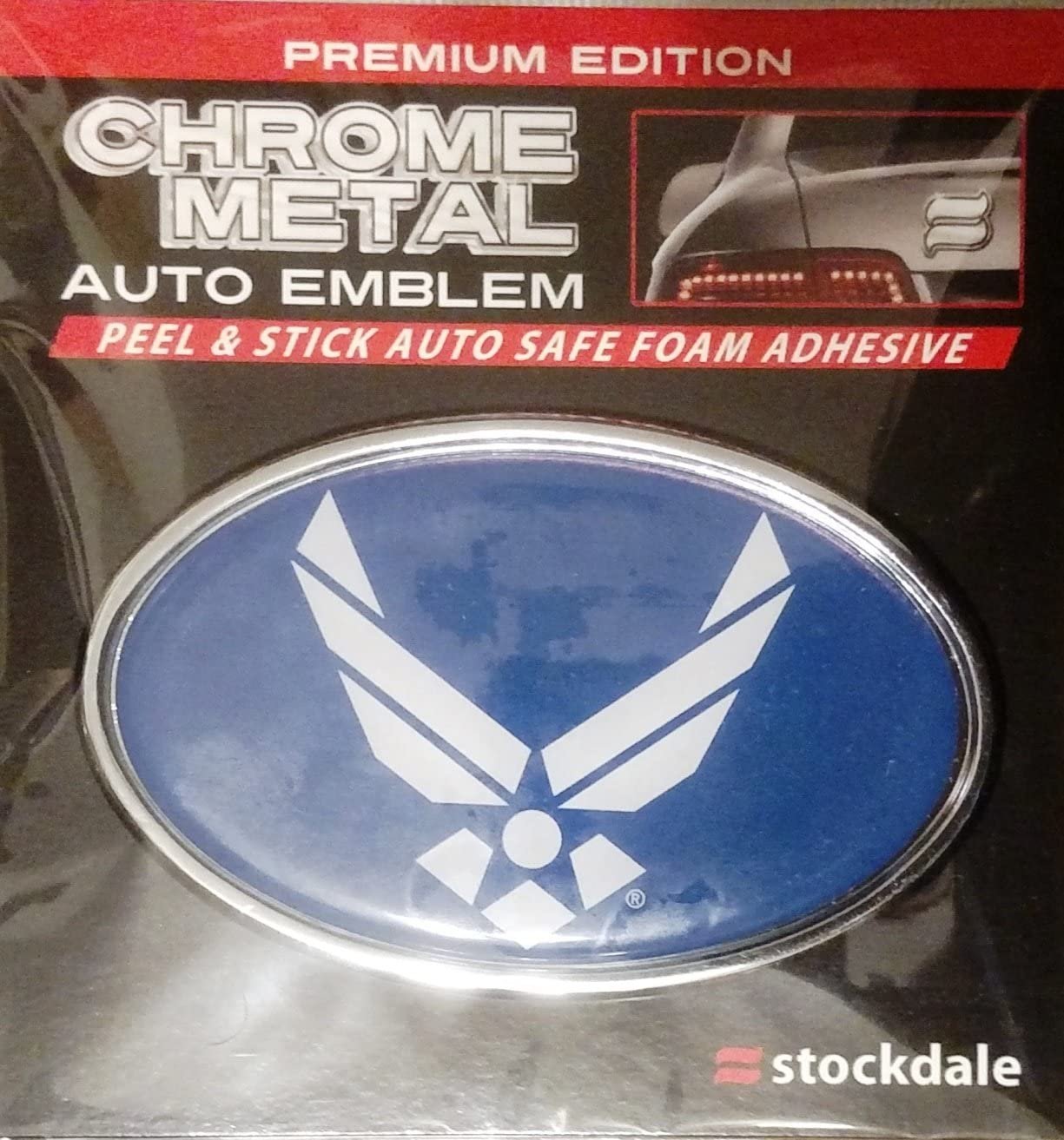 Air Force SD Ultra Premium Metal Chrome Car Auto Emblem United States Military