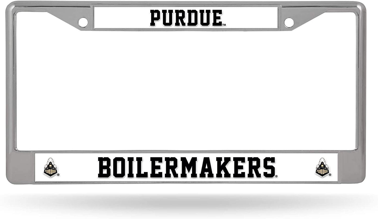 Purdue University Boilermakers Premium Metal License Plate Frame Chrome Tag Cover, 12x6 Inch