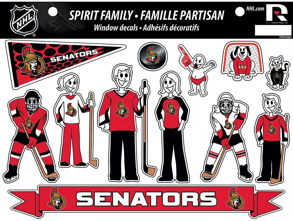 Ottawa Senators Family Decals Sticker Sheet, 8x11 Inch