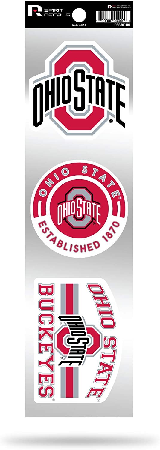 Ohio State Buckeyes 3 Piece Retro Spirit Decals Premium Throwback Stickers