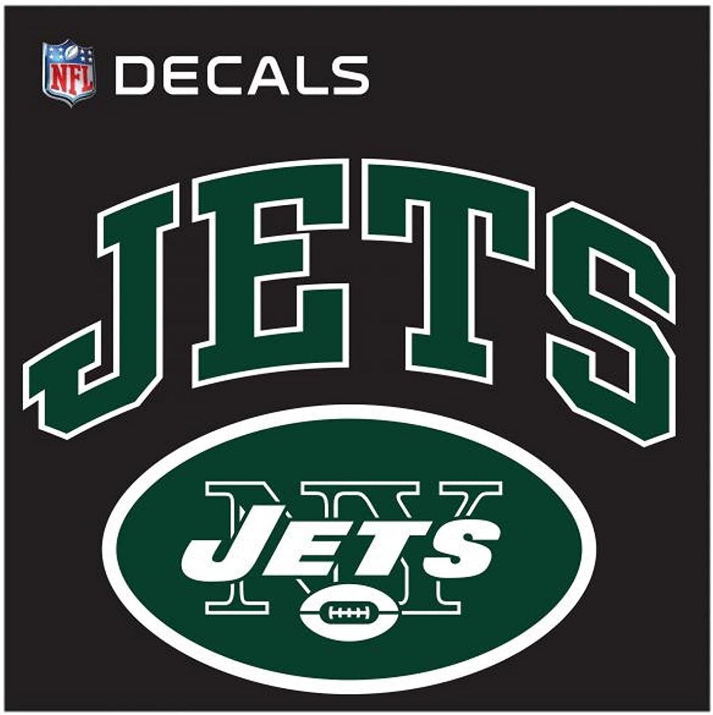 New York Jets 8 Inch Decal Sticker, Flat Vinyl Reusable, Arched Logo Design