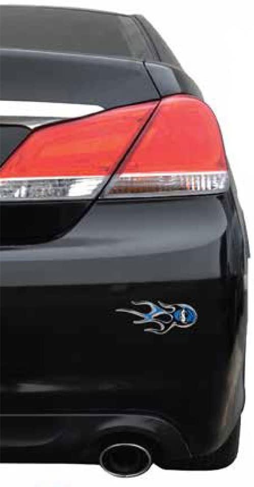 Los Angeles Clippers Pair of Decal Sticker Emblem, Air Puffed Raised, Micro Flame Design, Full Adhesive Backing, 2x5 Inch Each