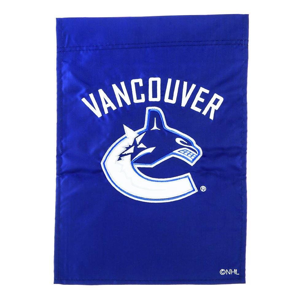 Vancouver Canucks Premium 2-Sided Garden Flag Banner, Embroidered Applique, 13x18 Inch, Display Stand Sold Seperately, Officially Licensed
